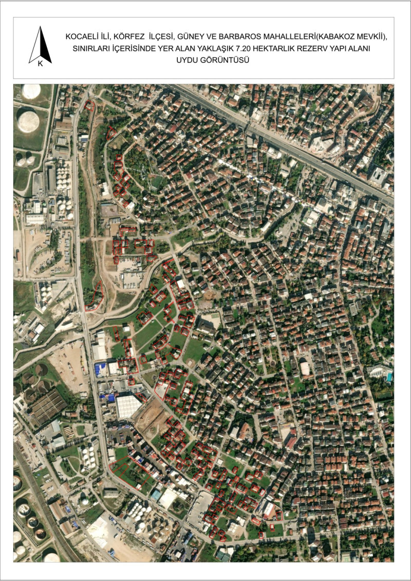 Körfez barbaros 7.20 hektarlık rezerv alan uydu goruntusu